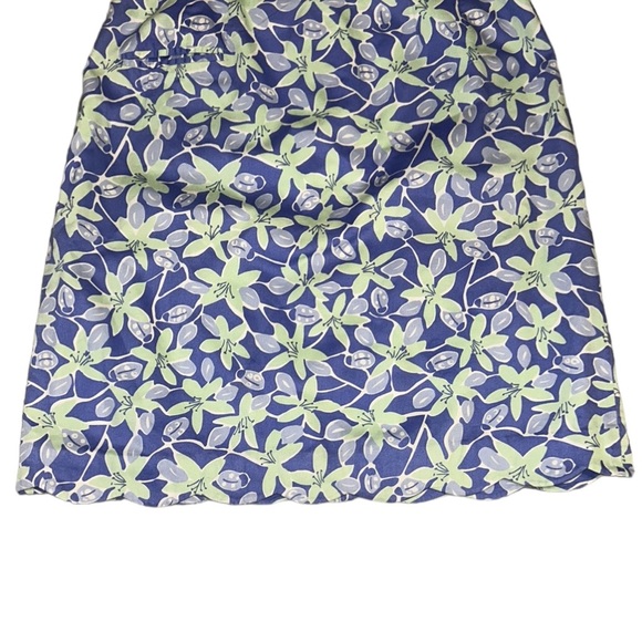 Lilly Pulitzer Vintage Purple & Green Floral Ladybug Print Scalloped Skirt - 12 - Picture 4 of 10